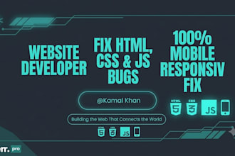 fix HTML CSS javascript bugs, responsive issues, or convert figma to code