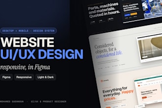 design website UI UX in figma, responsive web design or redesign