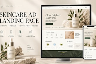 design a shopify skincare landing page for your ad traffic