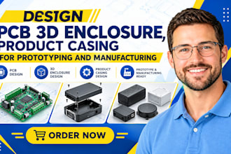 design pcb 3d enclosure, product casing for prototyping and manufacturing