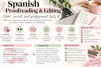 proofread and edit your spanish text professionally