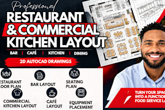 design restaurant floor plan, commercial kitchen layout, bar design for permit