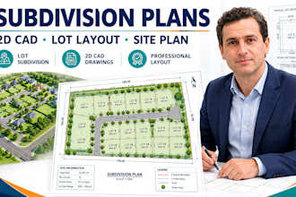 create professional subdivision plans, lot layouts and site plans in autocad