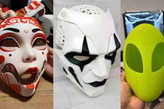 sculpt custom 3d mask print and paint 3d helmet wearable cosplay 3d printed mask