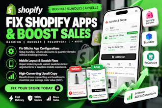 fix broken shopify product bundle and setup high converting shopify upsell