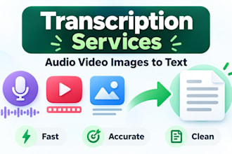 transcribe audio, images and video into text