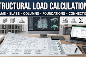 do structural load calculations for beams, slabs columns and foundation