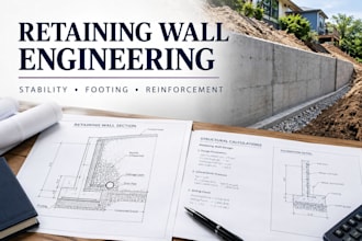 retaining wall structural design, stability, footing and reinforcement calc