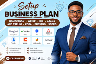 setup honeybook wrike jira asana trello coda dubsado scoro