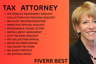 be your tax lawyer for irs penalty abatement, tax debt, levies and audit defense