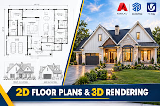 do 3d floor plan autocad 2d floor plan design and 3d rendering architectural