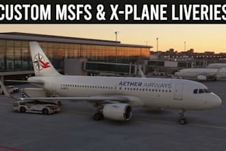 design custom msfs and x plane aircraft liveries and repaints
