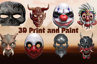3d print and paint 3d cosplay armor 3d wearable mask oni mask helmet stl file