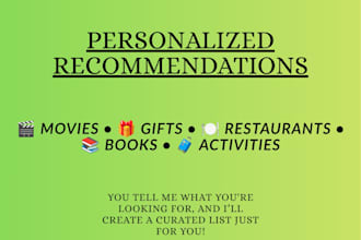 create personalized recommendation lists based on your needs