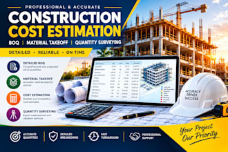 do construction cost estimation, boq, material takeoff and quantity surveying