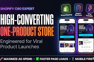build shopify one product store or dropshipping landing page