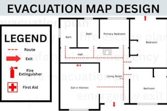 professional evacuation map clear emergency exit routes
