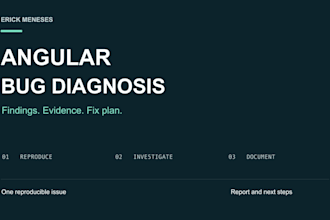 diagnose an angular bug and provide a clear fix plan
