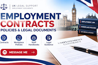 draft uk employment contracts, workplace policies and legal documents