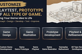 customize playtest, protype of all type of game, board, card games