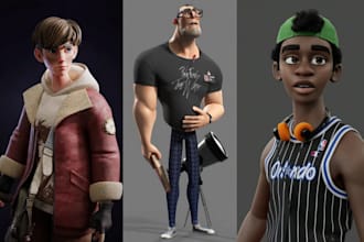 do 3d stylized character realistic 3d game character model for unity unreal game
