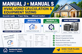 provide manual j and manual s hvac load calculation and equipment sizing