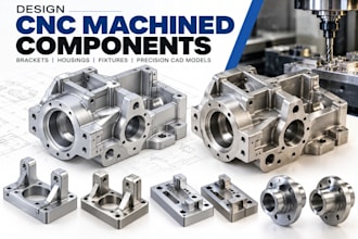 design cnc machined components brackets housings fixures precision cad models