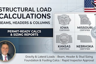 structural load calculations for beams headers and columns