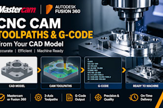 do cnc cam toolpaths and gcode from your cad model using mastercam or fusion 360