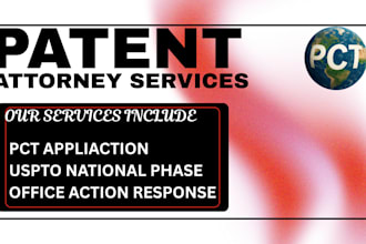 handle patent pct application, uspto national phase and office action response