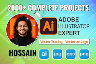 do anything in adobe illustrator, vector redraw logo, vectorize, vector art