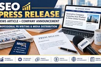 write SEO press release, news article and company announcement