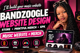 design bandzoogle website, bandzoogle store, music website, merch store and epk