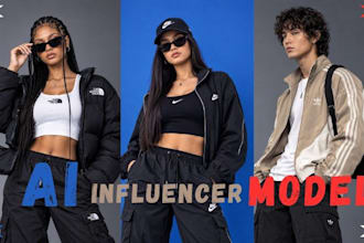 create a realistic ai influencer model for instagram, fanvue and ai content