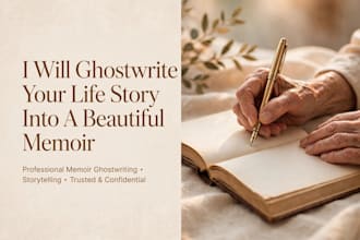 ghostwrite your compelling memoir, autobiography and life story book professiona