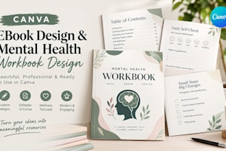design canva mental health workbook and ebook design anxiety therapy worksheets