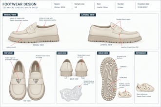design an orthopedic shoe tech pack for factory manufacturing