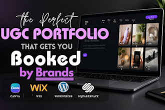 design a branded ugc portfolio website using canva wix wordpress or squarespace