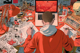 comic book illustration with comic book illustrator