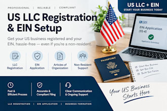 register US llc and non US resident llc formation and ein number for non citizen
