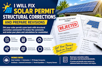 fix solar permit structural corrections and prepare revisions