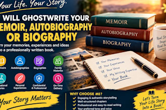 ghostwrite your memoir, autobiography, or biography