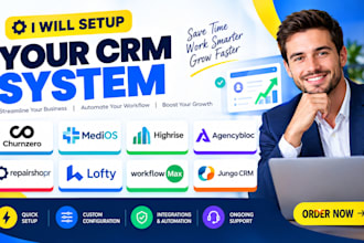 setup churnzero medios highrise agencybloc repairshopr  lofty workflowmax CRM