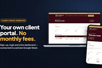 build a website with client login, portal and google sheets crm