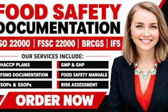 provide fssc 22000, iso 22000, brcgs and ifs food safety documentation