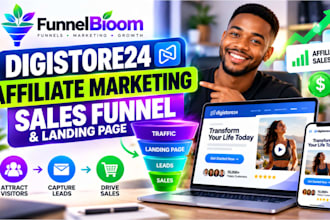 build digistore24 affiliate marketing sales funnel , affiliate landing page