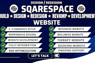 design or redesign squarespace store and squarespace landing page website