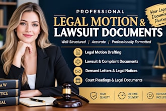 draft legal motions lawsuits complaints and court documents