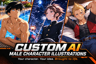 create custom ai male character illustrations