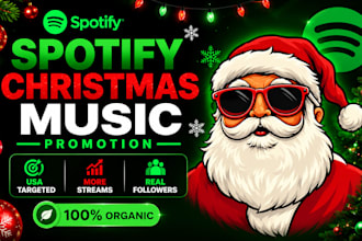 grow USA christmas music on spotify with real organic promotion